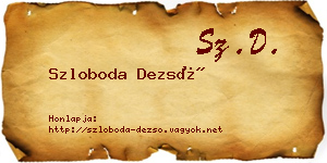 Szloboda Dezső névjegykártya